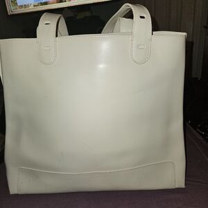 Lamarthe Paris Off White Leather Structured Tote
